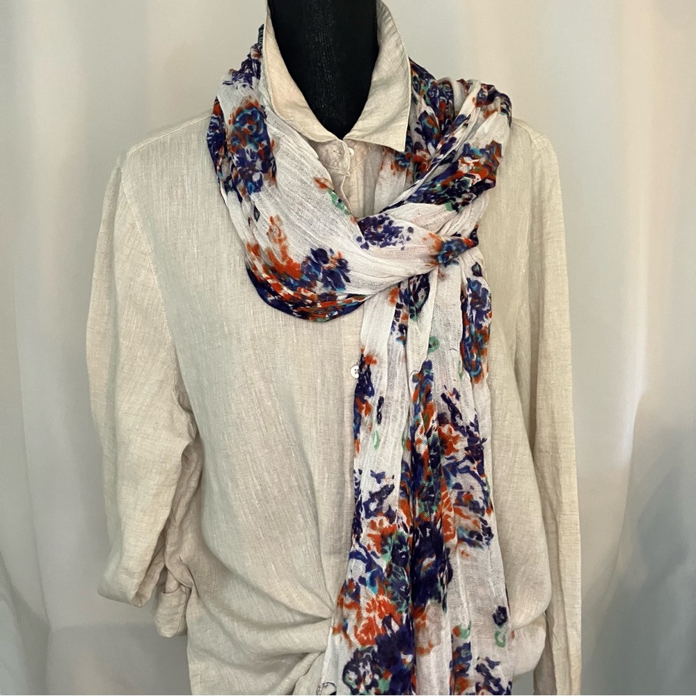 Women's Kim Rogers Beautiful 100% Linen shirt P XL Tan button up  Collard